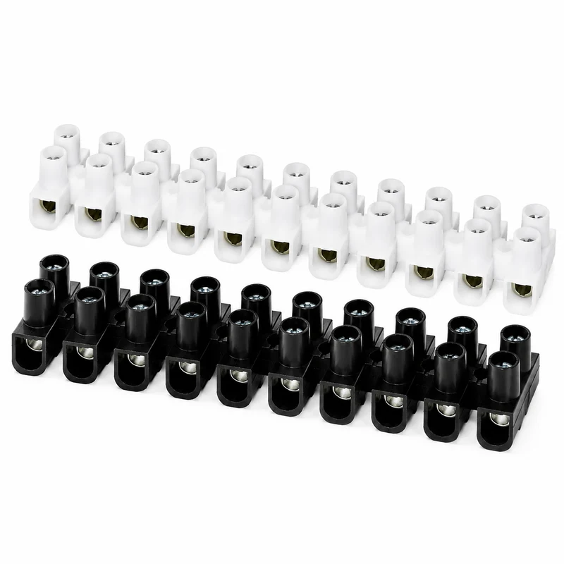 KOPP Schraubklemme 12-polig 16 mm² Lüsterklemme Schwarz/Weiß 2 Stück
