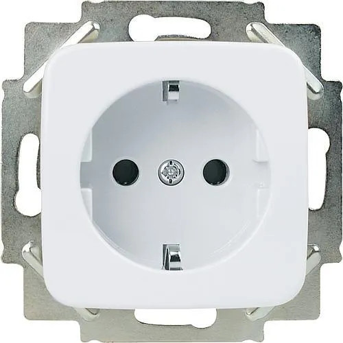 Klein-SI Steckdose mit Abdeckung, reinweiß KEUC/14Z10