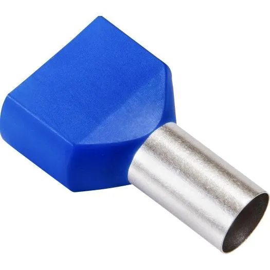 Twin-Aderendhülsen 2x16,00 qmm, blau DIN 46 228, 100 Stück