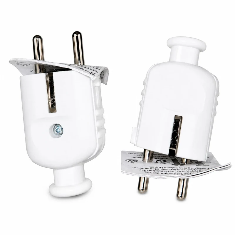 Kopp Schutzkontakt-Stecker, Kunststoff, IP 20, zentrale Einführung, 2 Schutzkontaktsysteme
