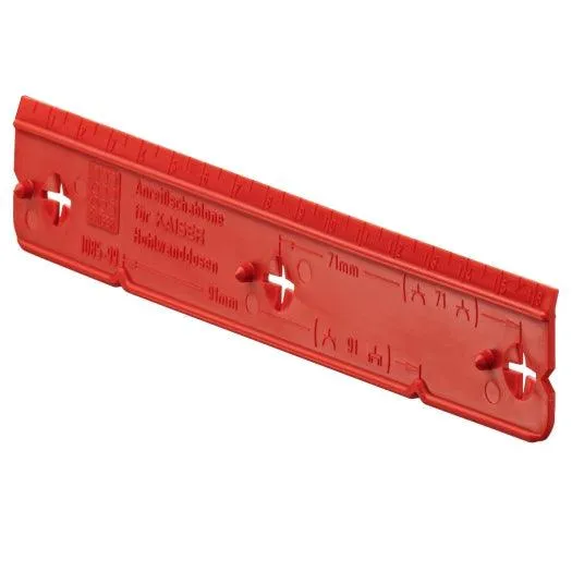 KAISER 1085-99 Anreißschablone für Hohlwanddosen, Abstände 71mm und 91mm