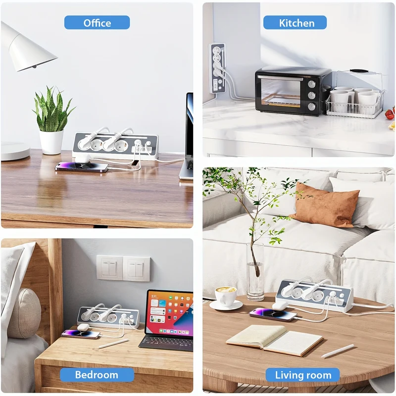 7-in-1 Mehrfachsteckdose mit USB-C Schnellladeanschlüssen