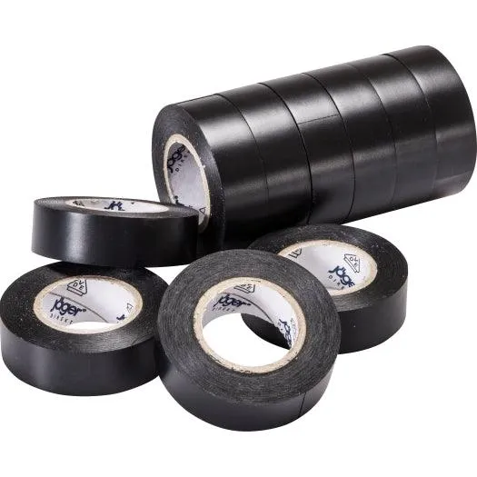 VDE-PVC-Isolierband, schwarz, Stärke = 0,15mm, Breite = 15mm, 10m Länge, 10 Stück