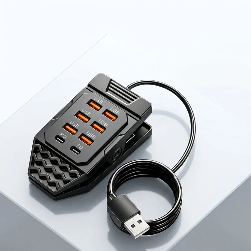 USB-Ladehub mit 8 Anschlüssen und Tischklemme