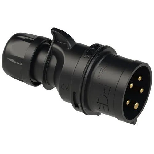 CEE Stecker IP 44, 5-polig, 400 V, 6 h, 16 A, schwarz, PCE 015-6x