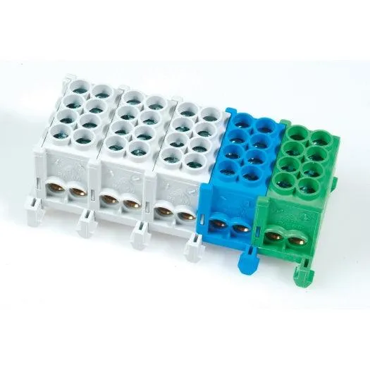 Abzweigklemme, Klemmblock, Verteilerklemme, 25mm² 5-pol. 400V 4 Klemmstellen je Pol, 1 Stück