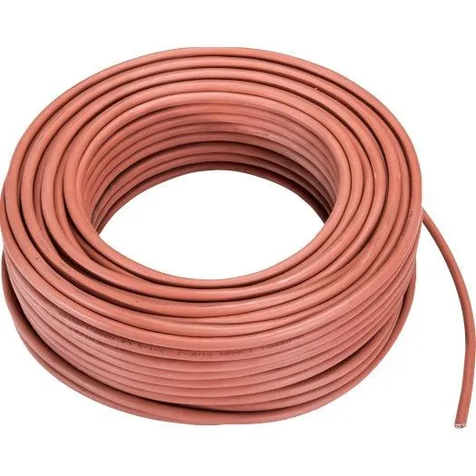 Silikon-Schlauchleitung 2x1,0, Mantel rotbraun, 50m Ring