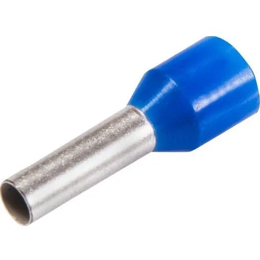 Aderendhülsen isoliert, 2,5x14/8 blau, DIN 46 228, 500 Stück