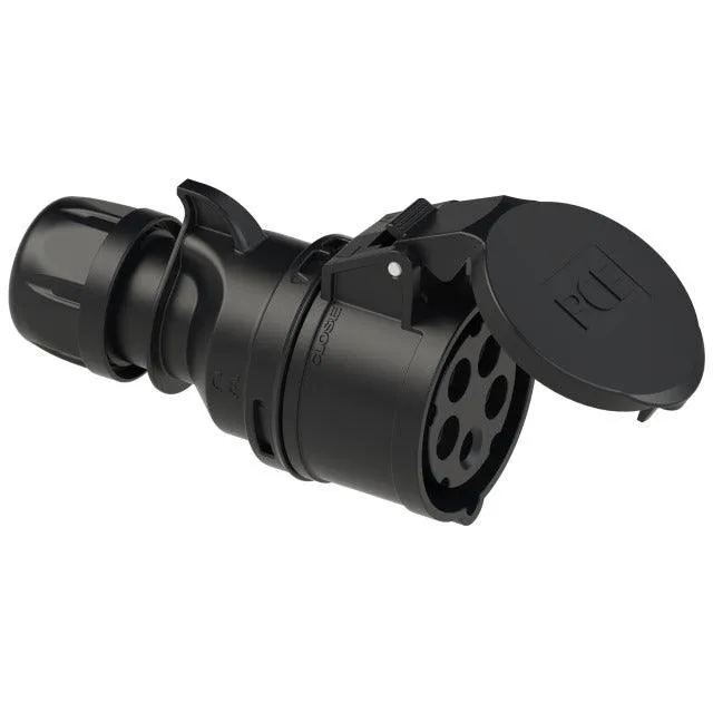 CEE Kupplung IP 44, 5-polig, 400 V, 6 h, 32 A, schwarz, PCE 225-6x