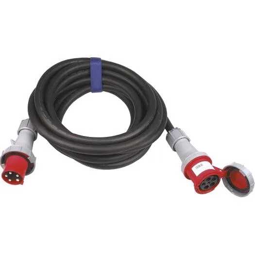 CEE-Verlängerung H07RN-F 5G16, 10m, 63A, 400V, 5-polig, 6h, schwarz