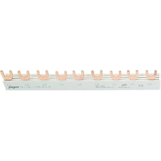 3-Phasen-Gabelschiene geschlossen, 9 Module, L-Ausführung, 158 mm lang