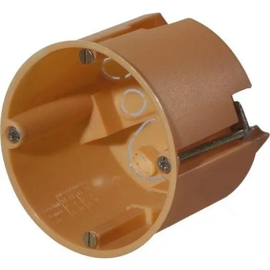F-TRONIC 7350096 Hohlwand-Dose tief, 61mm, Ø 68mm orange mit Verbindungs-Steg, 25 Stück