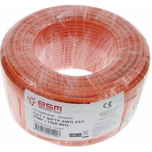 Datenleitung CAT7, 1.300MHz, Simplex, 100m Ring