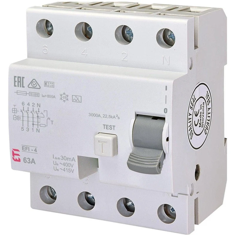 ETI Fehlerstromschutzschalter EFI-4 A 63/0,03A, 002062544