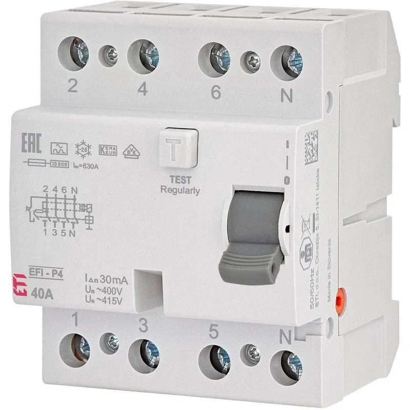 ETI Fehlerstromschutzschalter EFI-4 A 40/0,03A, 002061512