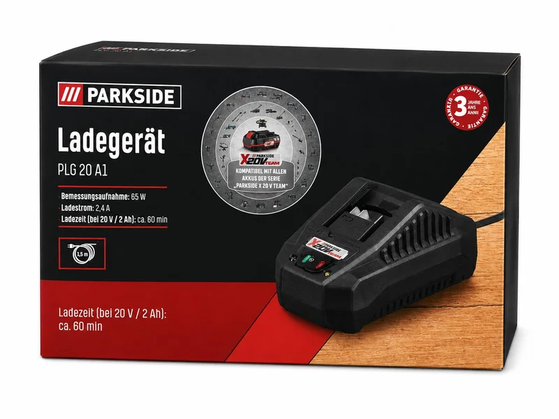 Schnell Ladegerät in 60Min PLG 20 A1 für 2 Ah Akku für Parkside Produkte NEU OVP