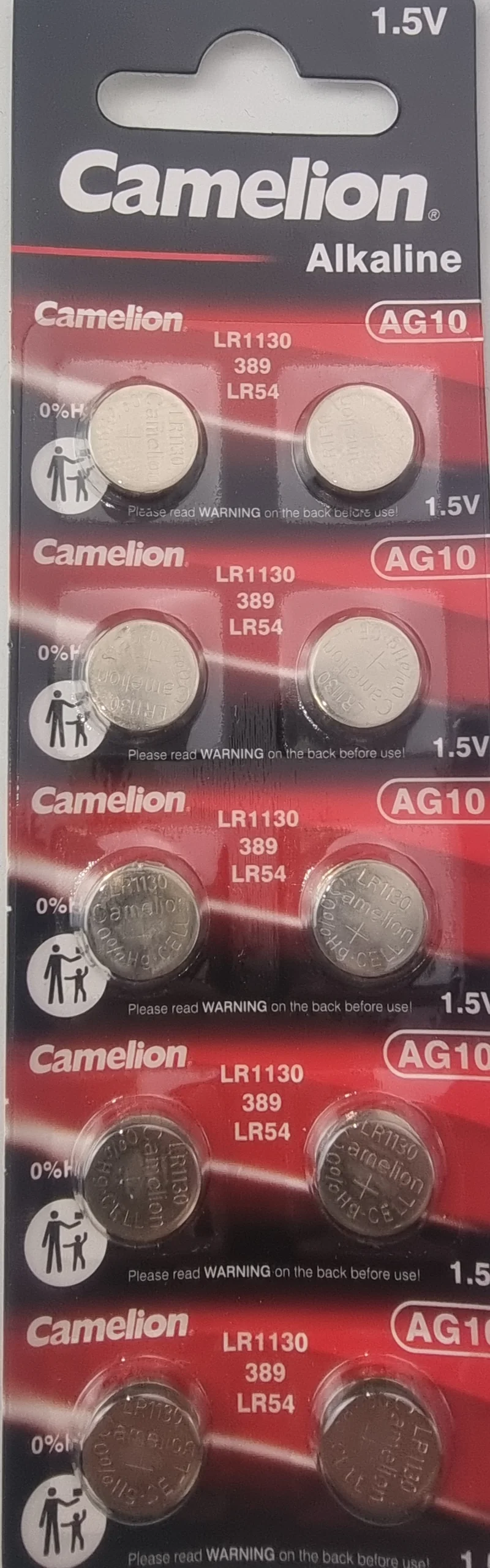 Camelion Alkaline Batterie AG10 LR1130 LR 54 389 1.5V 10X