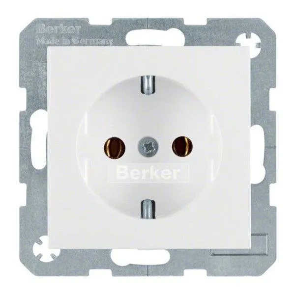 Berker 47438989 S.1 Schuko-Steckdose polarweiß glänzend
