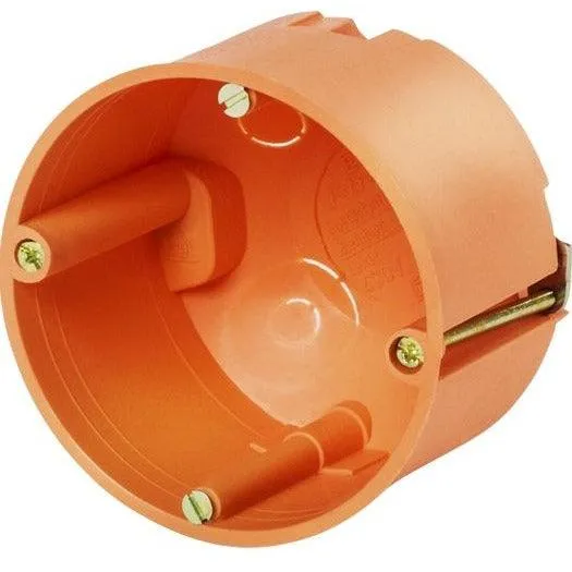 F-TRONIC 7350094 Hohlwand-Dose, 47mm, Ø 68mm, orange mit Metallkrallen, 25 Stück
