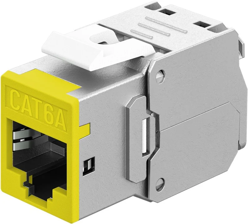 Keystone-Modul RJ45 CAT 6A, STP, Slim, gelb