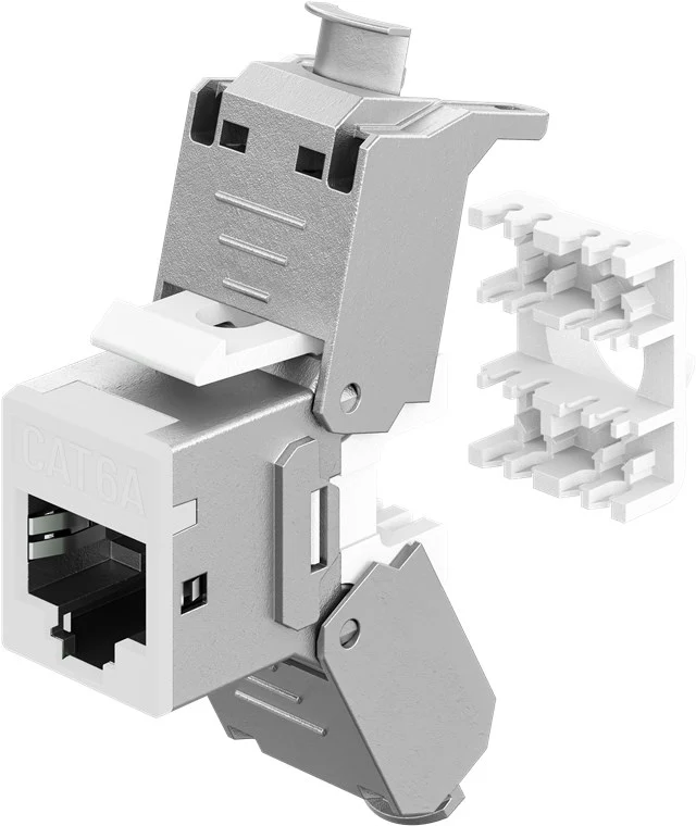 Keystone-Modul RJ45 CAT 6A, STP, Slim, weiß