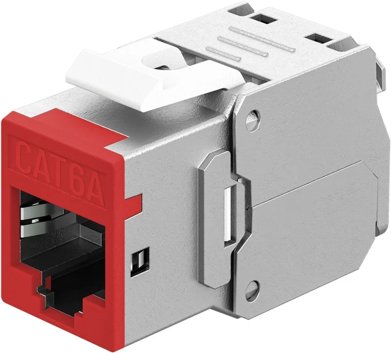 Keystone-Modul RJ45 CAT 6A, STP, Slim, rot