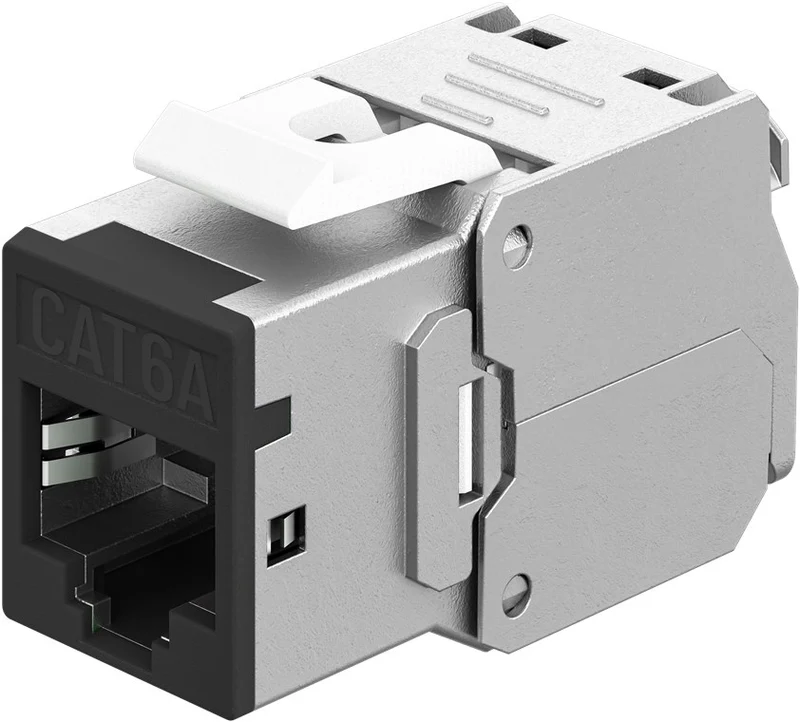Keystone-Modul RJ45 CAT 6A, STP, Slim, schwarz