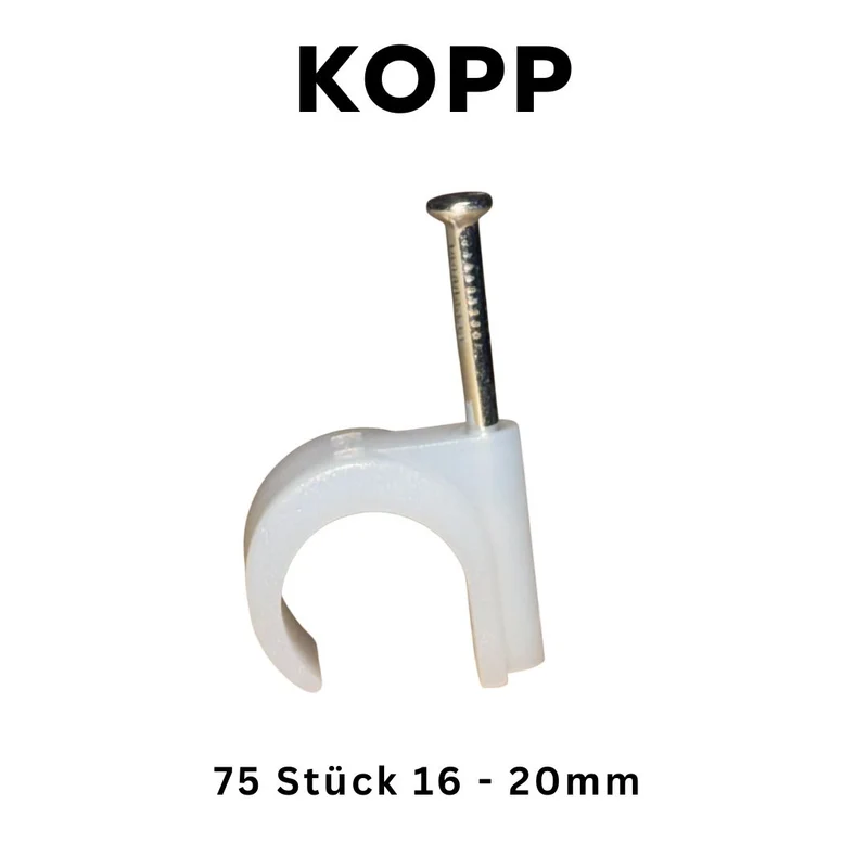Kopp Iso-Nagelschellen, 16-20mm, mit gehärteten 40mm-Stahlstiften, 75 Stück