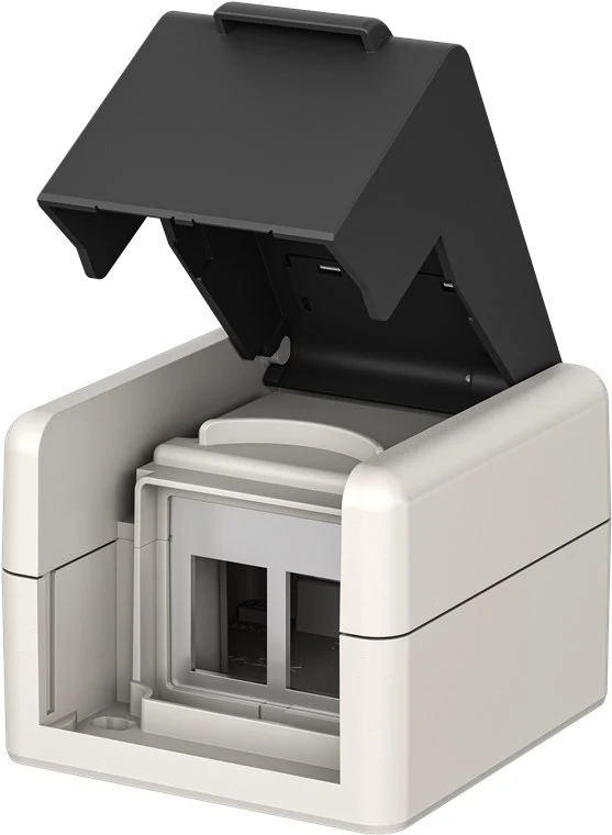 Outdoor-Aufputzdose IP44, 2x Keystone-Ports,