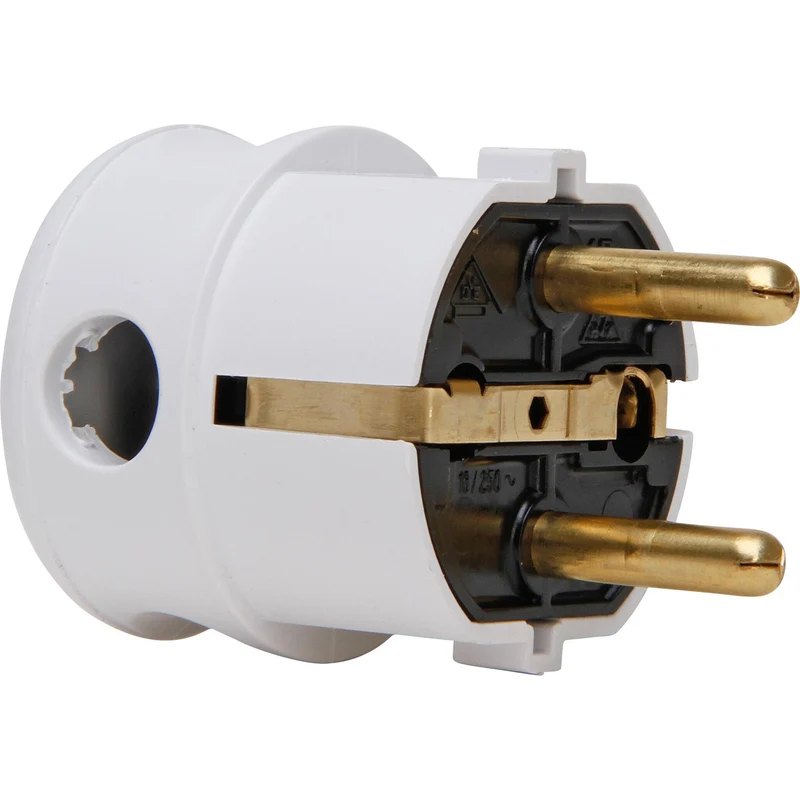 Kopp Schutzkontakt Flächenstecker Weiß 2-pol 10/16A 250V 178501006