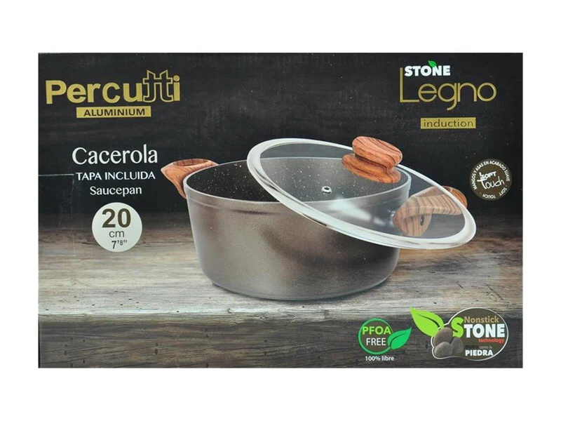 Percutti Legno Aluminium Kochtopf 20Ø
