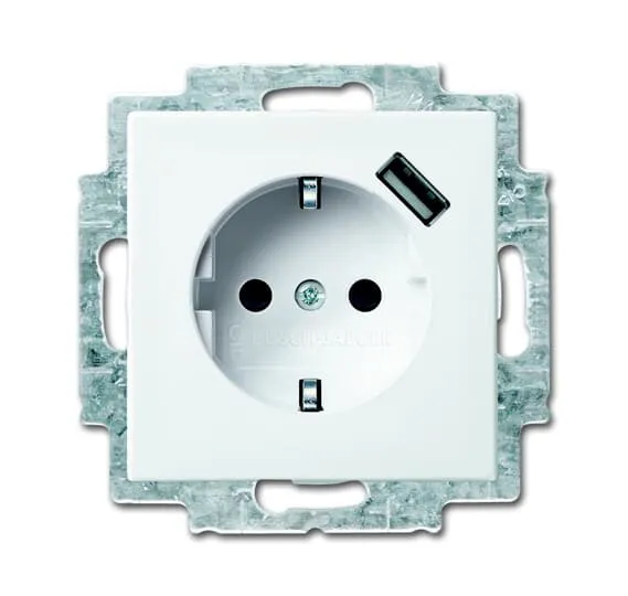 BUSCH-JAEGER 20 EUCBUSB-914 Steckdose Safety+ mit USB A Busch-balance® SI alpinweiß