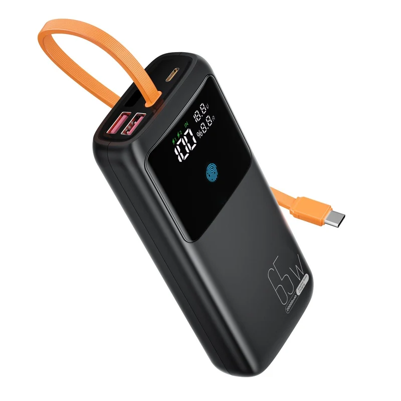 VoltMate Pro 65W – Schlanke Multilade-Powerbank mit Touch-Display