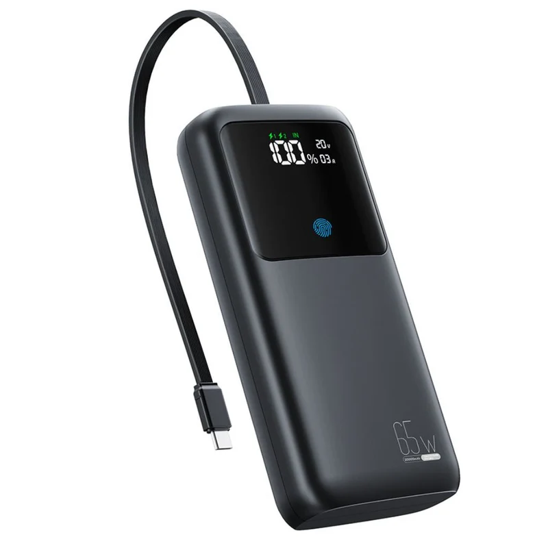 VoltMate Pro 65W – Schlanke Multilade-Powerbank mit Touch-Display