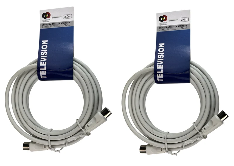 Koaxial-Geräteanschlußkabel, 3m 2 Stück