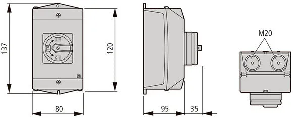 Eaton T0 8 Polig 20A Aufputz Hauptschalter - 207164