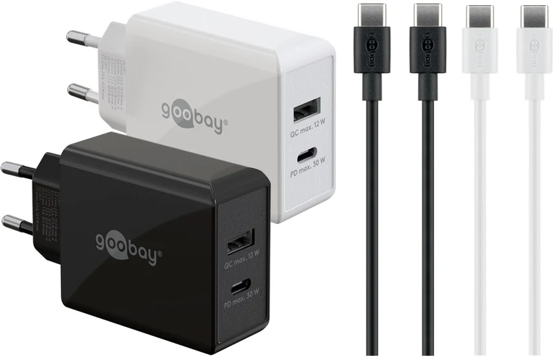 Twin Power Set 2x USB-C™-Ladegeräte (30 W), 2x USB-C™-Kabel