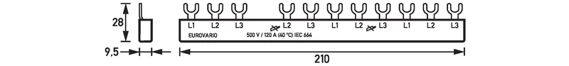 DOEPKE 09920185 Sammelschiene EV-S G 3/N.8.120