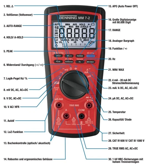 BENNING 044690 Digital-Multimeter MM 7-2
