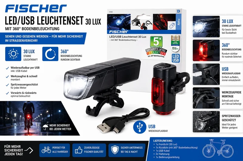 Fischer LED/USB Leuchtenset 30 Lux