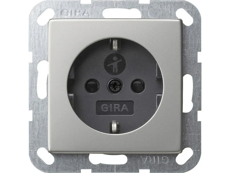 GIRA 0453600 SCHUKO-Steckdose (Safety Plus) mit Steckklemmen System 55 edelstahl