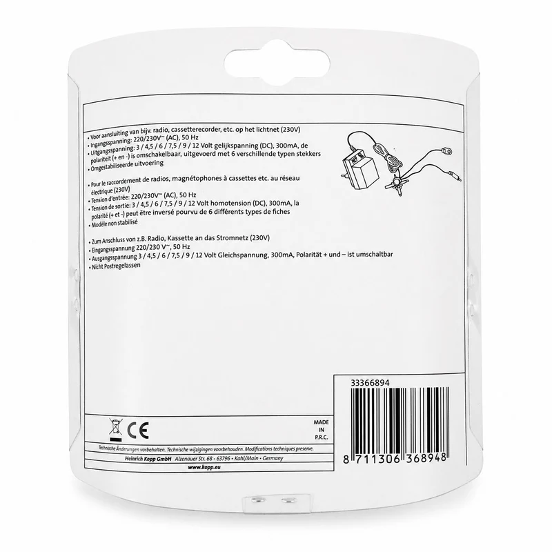 Kopp Universal Netzadapter Ausgangsspannung 3-12V anpassbar