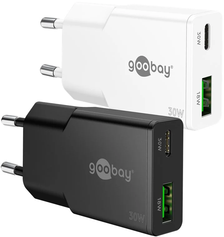 USB-C™ PD GaN Dual-Schnellladegerät Slim (30 W) weiß