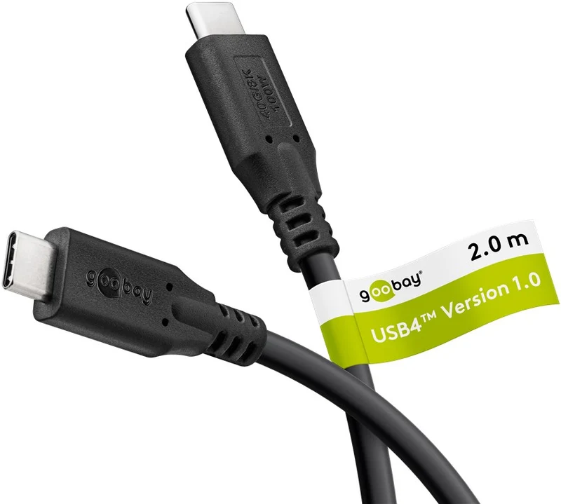 USB-C™-Kabel, USB4™, 2 m, schwarz
