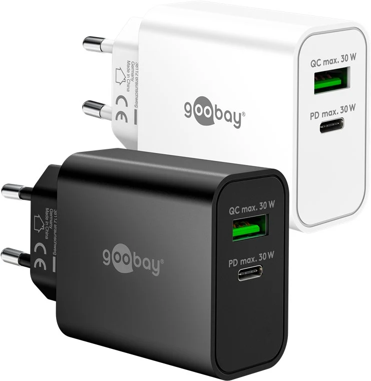 USB-C™ PD GaN Dual-Schnellladegerät (30 W) weiß