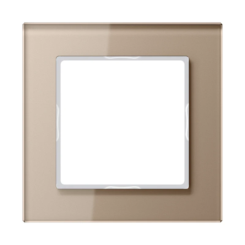 Jung Glas Abdeckung Rahmen Einfach Champagne - AC581GLCH