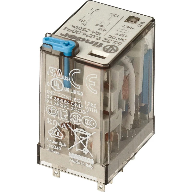 Industrielles Miniaturrelais 2CO 10A 24VDC Mit LED - 55.32.9.024.0094
