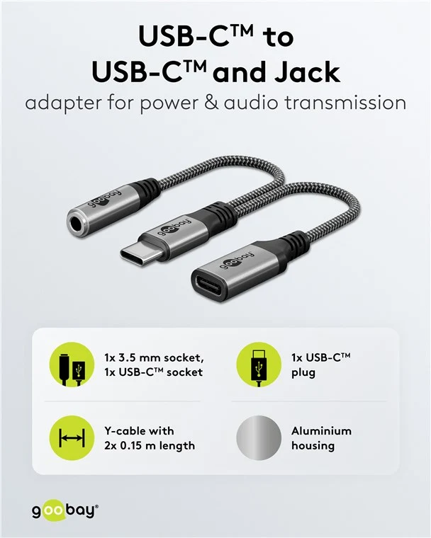 Adapter USB-C™ auf USB-C™ und Klinke, 3,5 mm AUX