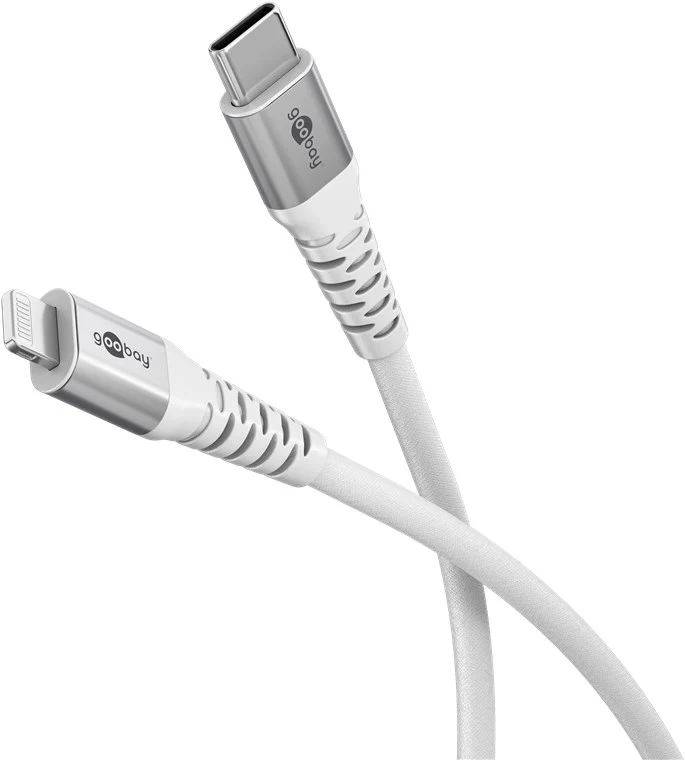 Lightning auf USB-C™ Supersoftes Textilkabel mit Metallsteckern, 2 m