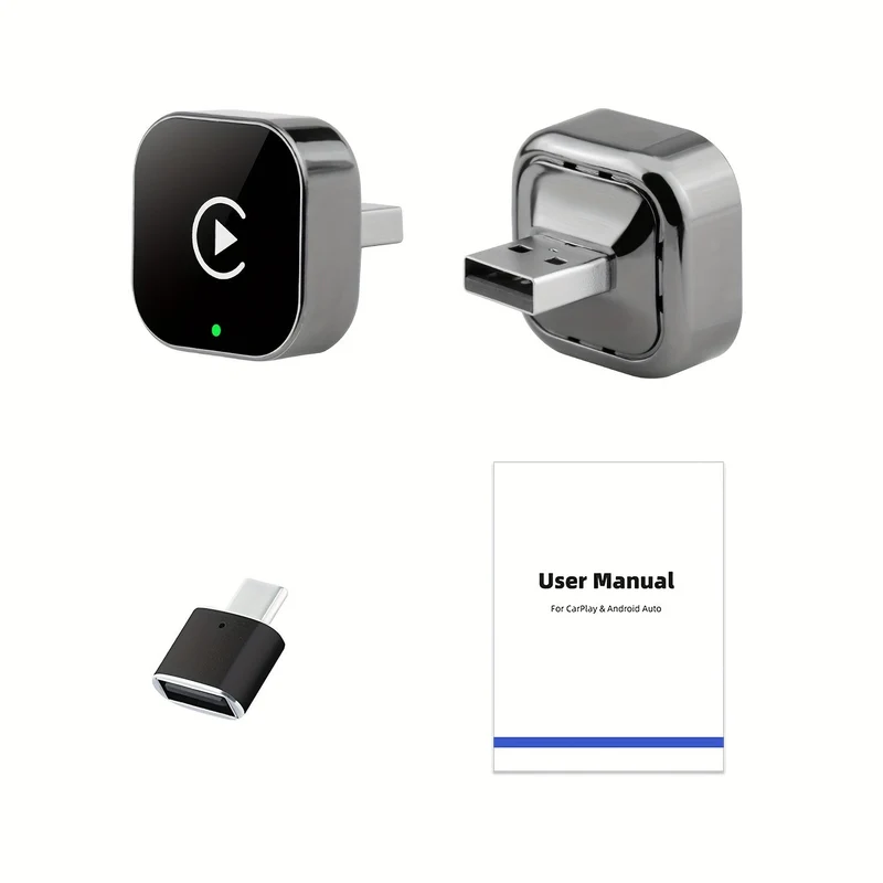 2-in-1 Drahtloser CarPlay & Android Auto Adapter – Plug & Play Schnell Verbunden